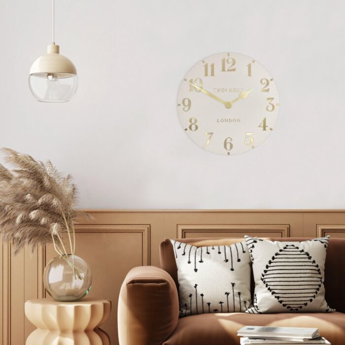 Thomas Kent Arabic Oatmeal Small Wall Clock - 12"